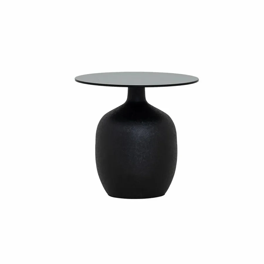 Tower Living Vigo Bijzettafel glas zwart 45 cm Outlet