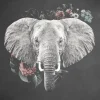 Wandkraft Elephant with Flowers - 74 x 74 cm Discount