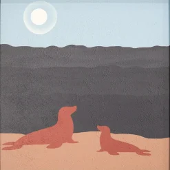 Wandkraft Seals by the Ocean Outlet
