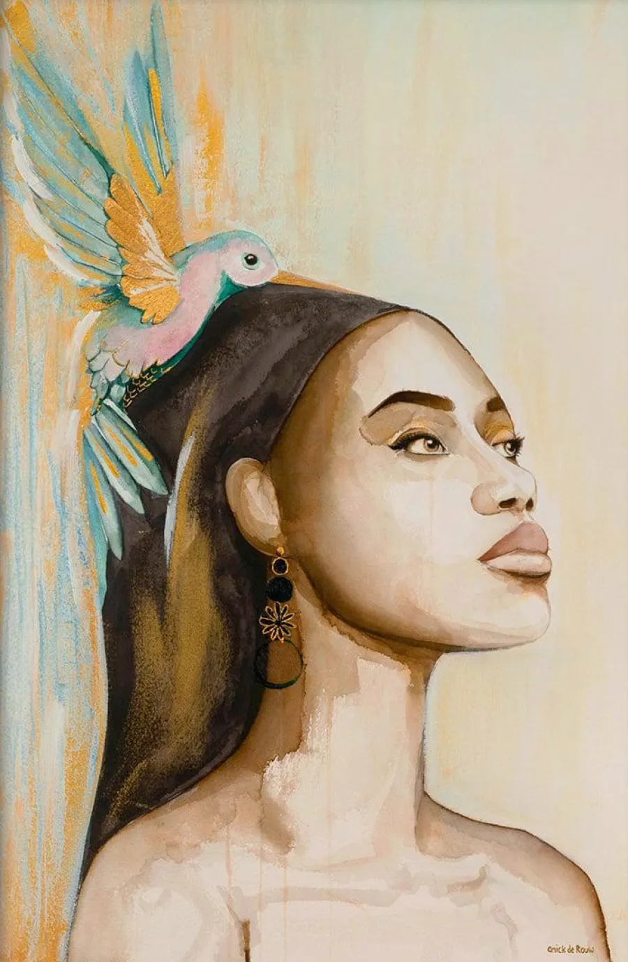 Wandkraft Woman and Hummingbird Sale