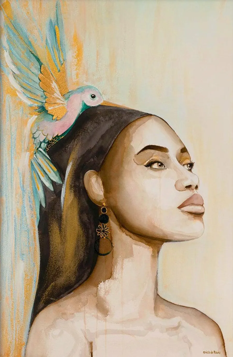 Wandkraft Woman and Hummingbird Sale