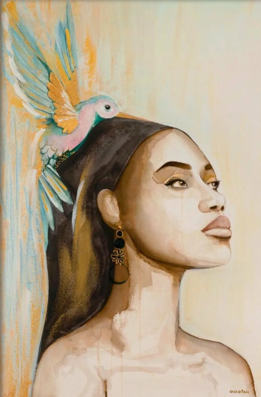 Wandkraft Woman and Hummingbird Sale