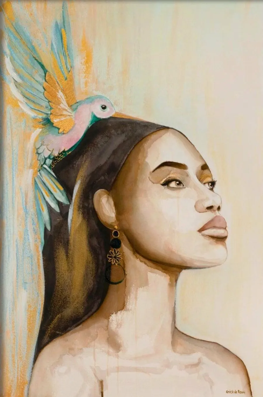 Wandkraft Woman and Hummingbird Sale