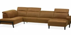 WoonMax Bank Armstrong - Cabrio Cognac - Ottomane - 3zits tussenelement - chaise longue - Showroommodel