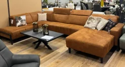 WoonMax Bank Armstrong - Cabrio Cognac - Ottomane - 3zits tussenelement - chaise longue - Showroommodel