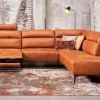 WoonMax Bank Liberty A1X 3 zits met relaxelement en ottomane cabrio cognac Hot