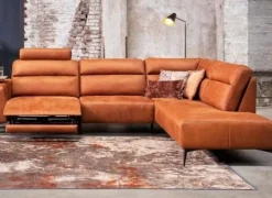 WoonMax Bank Liberty A1X 3 zits met relaxelement en ottomane cabrio cognac Hot