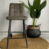 WoonMax Barstoel Dex Zorro - Antraciet, Cognac en Groen Sale