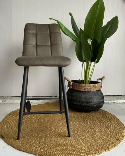 WoonMax Barstoel Dex Zorro - Antraciet, Cognac en Groen Sale