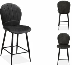 WoonMax Barstoel Fast Goldy - Antraciet, Cognac of Groen Discount