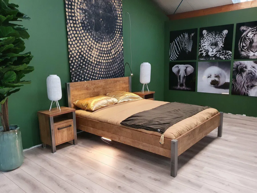 WoonMax Bedframe Lennox Old Teak - Diverse afmetingen Hot