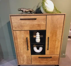 WoonMax Bergkast Maldini Old teak - 2 deuren en 1 lade New