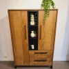 WoonMax Bergkast Maldini Old teak - 2 deuren en 2 lades Outlet
