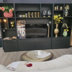 WoonMax Blackburn L wand tv meubel Noir - Showroommodel compleet Outlet