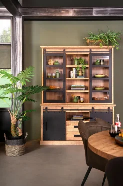 WoonMax Buffetkast Industry Mango met schuifdeur New