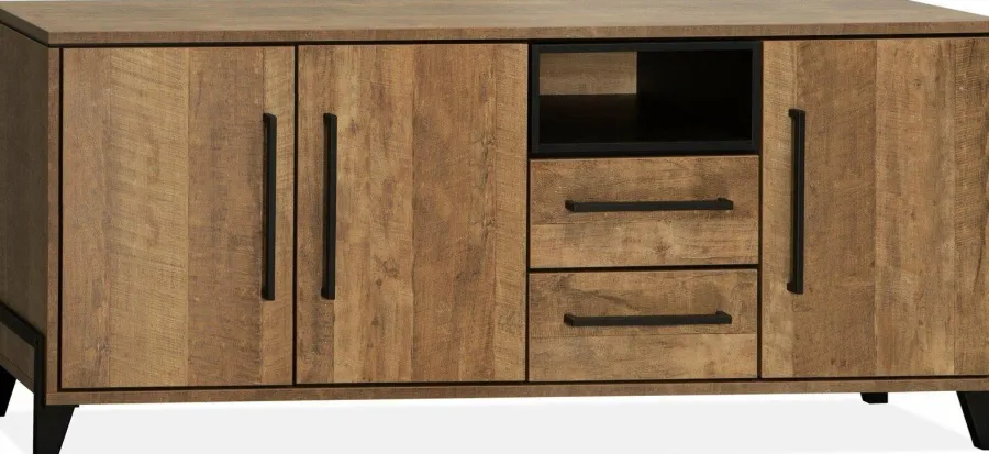 WoonMax Dressoir Maldini Old teak - 3 deuren en 2 lades - 203 cm Discount