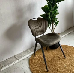 WoonMax Eetkamerstoel Jim - Cognac, Mosgroen en Antraciet New