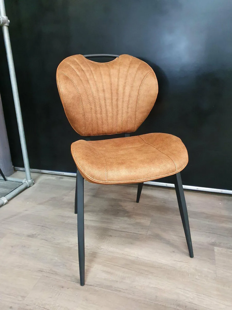 WoonMax Eetkamerstoel Jim - Cognac, Mosgroen en Antraciet New