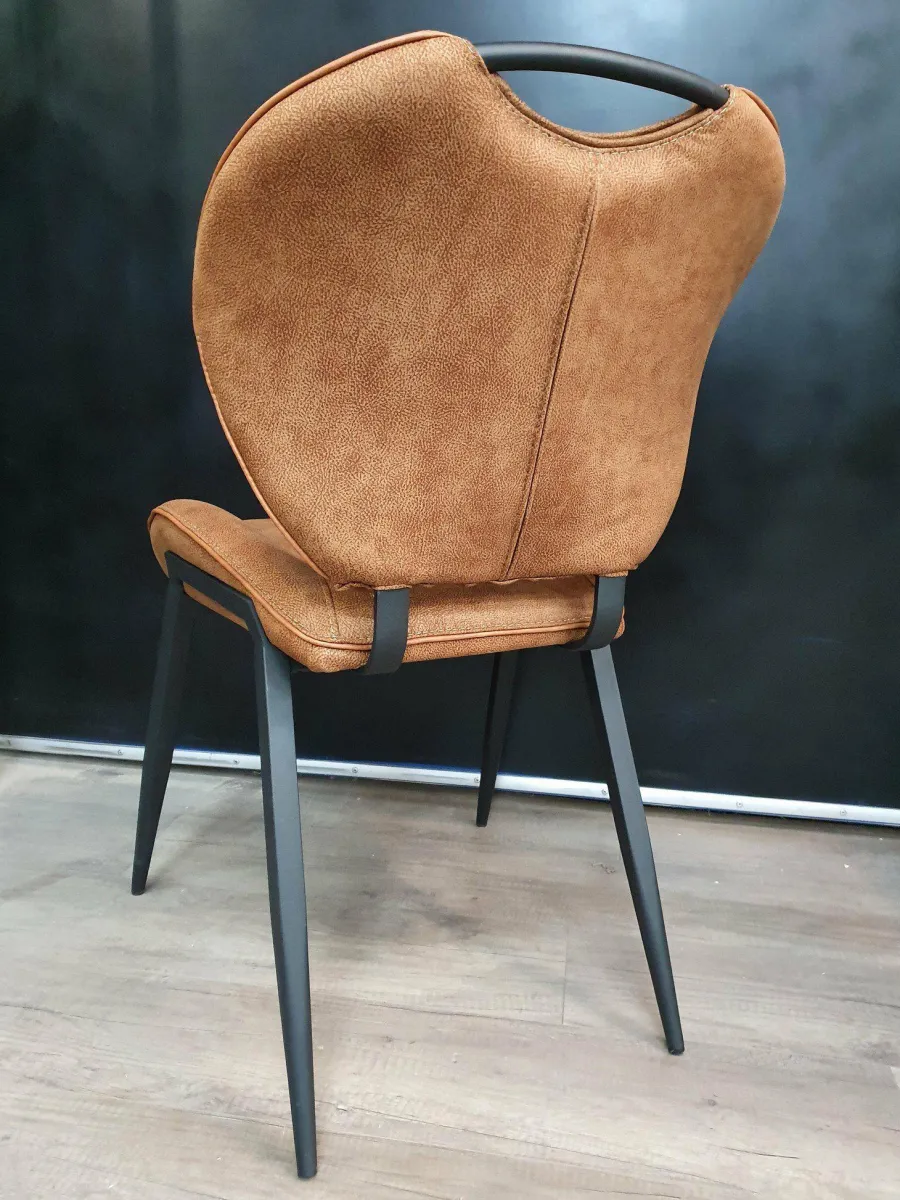WoonMax Eetkamerstoel Jim - Cognac, Mosgroen en Antraciet New