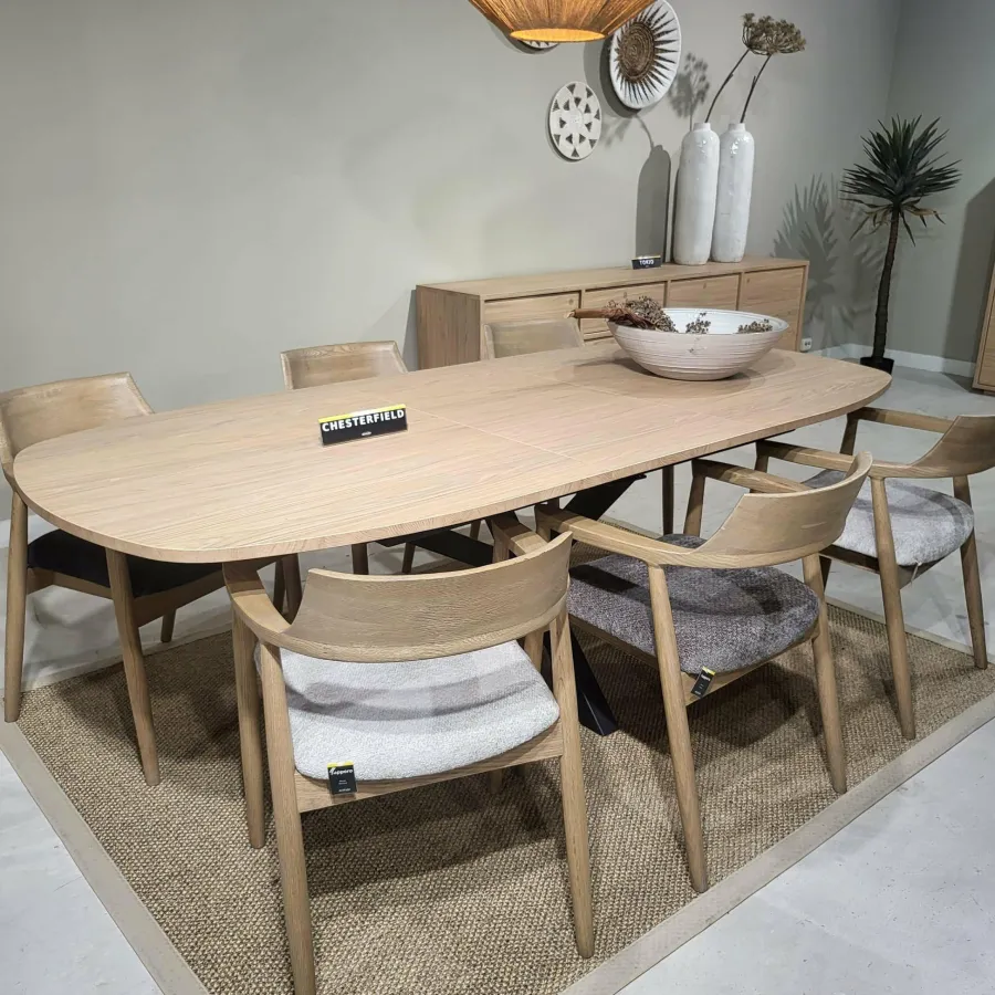 WoonMax Eettafel Lamulux Chesterfield Deens ovaal uitschuifbaar - Diverse kleuren en 3 afmetingen Best