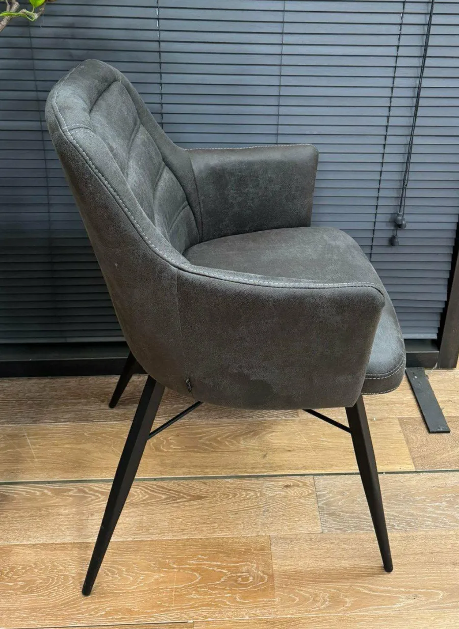 WoonMax Eettafel stoel Asher - Poot 3 - Chicago Antraciet - Showroommodel Outlet