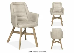 WoonMax Eettafelstoel Asher - Poot 2 - Chicago Toffee - Showroommodel Discount