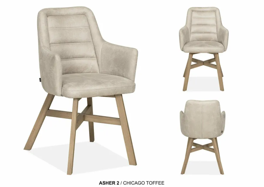 WoonMax Eettafelstoel Asher - Poot 2 - Chicago Toffee - Showroommodel Discount