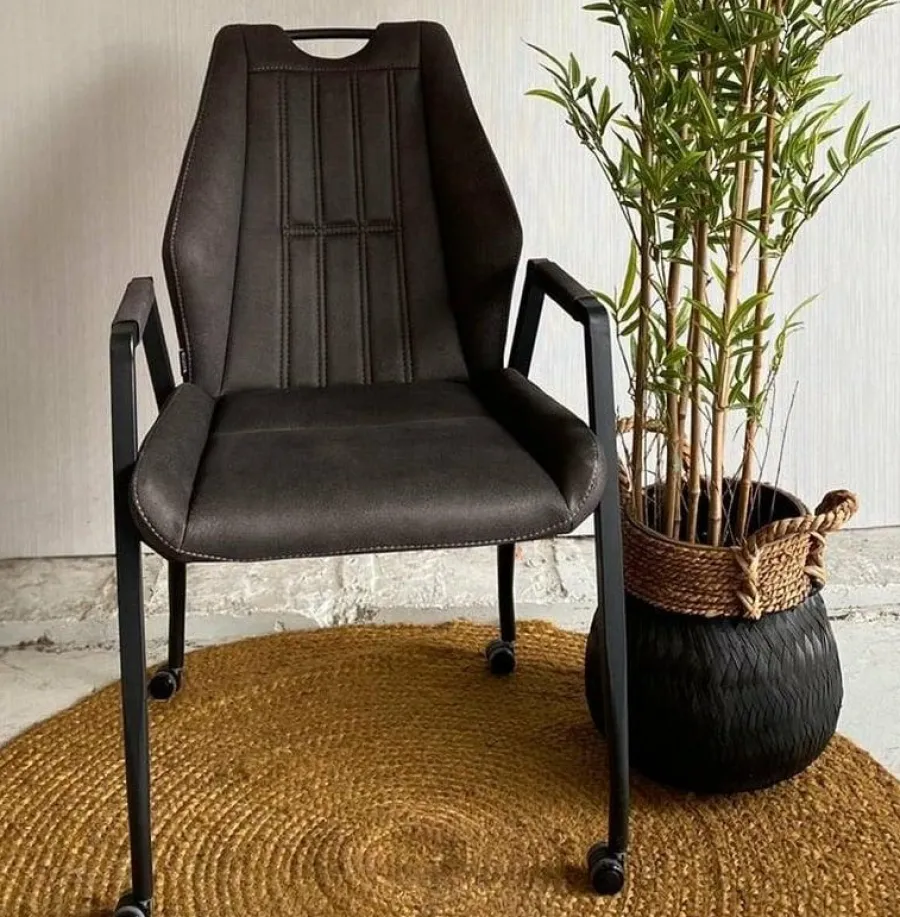 WoonMax Eettafelstoel Axa - cognac, antraciet, taupe en mosgroen Discount