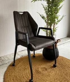 WoonMax Eettafelstoel Axa - cognac, antraciet, taupe en mosgroen Discount