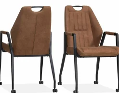 WoonMax Eettafelstoel Axa - cognac, antraciet, taupe en mosgroen Discount