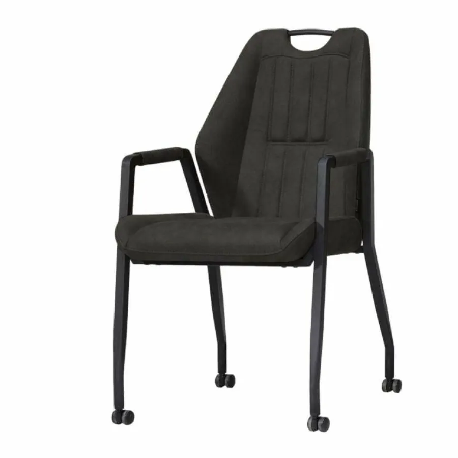 WoonMax Eettafelstoel Axa - cognac, antraciet, taupe en mosgroen Discount