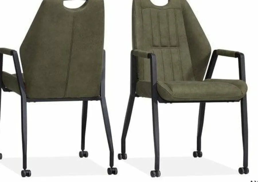 WoonMax Eettafelstoel Axa - cognac, antraciet, taupe en mosgroen Discount
