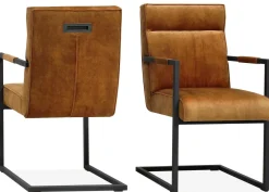 WoonMax Eettafelstoel Duke velvet - Cognac, Antraciet en Groen Best