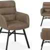 WoonMax Eettafelstoel Elton - Chicago Antraciet, Toffee en Truffle Clearance