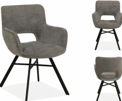 WoonMax Eettafelstoel Mercury Miami - Ash, Zwart of Toffee Outlet