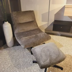 WoonMax Fauteuil + Hocker Foxton - 4 kleuren Movie Sale