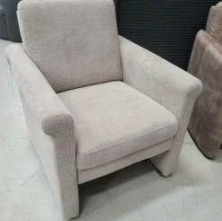 WoonMax Fauteuil Portland rug laag stof Art beige showroommodel Best