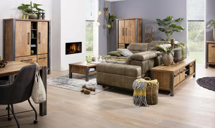 WoonMax Kinga Barkast 3 dr/2 la4 open Lamulux Old Teak Discount