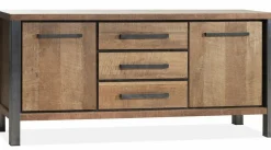 WoonMax Kinga dressoir 2 deurs/3 laden Lamulux Old Teak Outlet