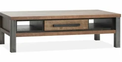 WoonMax Kinga salontafel 1 la/2 open vak Lamulux Old Teak Clearance