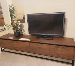 WoonMax Milltown TV meubel 4 deurs Dark Mango - 218 cm Sale