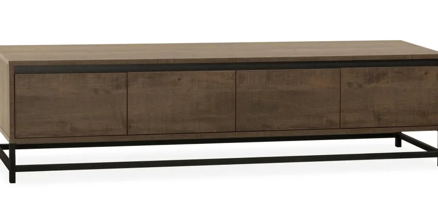 WoonMax Milltown TV meubel 4 deurs Dark Mango - 218 cm Sale