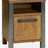WoonMax Nachtkastje Lennox Old Teak - links of rechts Clearance