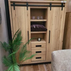 WoonMax Opbergkast Cottage Natur 135 cm - Showroommodel Best