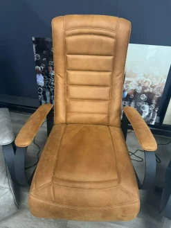 WoonMax Relaxfauteuil Queen Cabrio Cognac elektrisch - Showroommodel Best