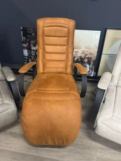 WoonMax Relaxfauteuil Queen Cabrio Cognac elektrisch - Showroommodel Best