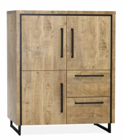 WoonMax Rimini barkast 3 deurs - 2 lades Lamulux mango Outlet