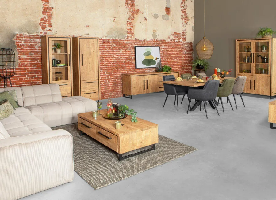 WoonMax Rimini barkast 3 deurs - 2 lades Lamulux mango Outlet