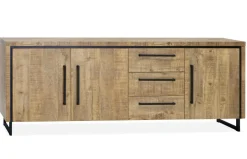 WoonMax Rimini dressoir 3 deurs - 3 lades Lamulux mango 225 cm Clearance