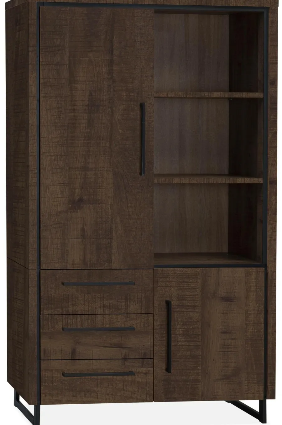 WoonMax Rimini opbergkast 2 deurs - 3 lades Lamulux Dark mango Clearance